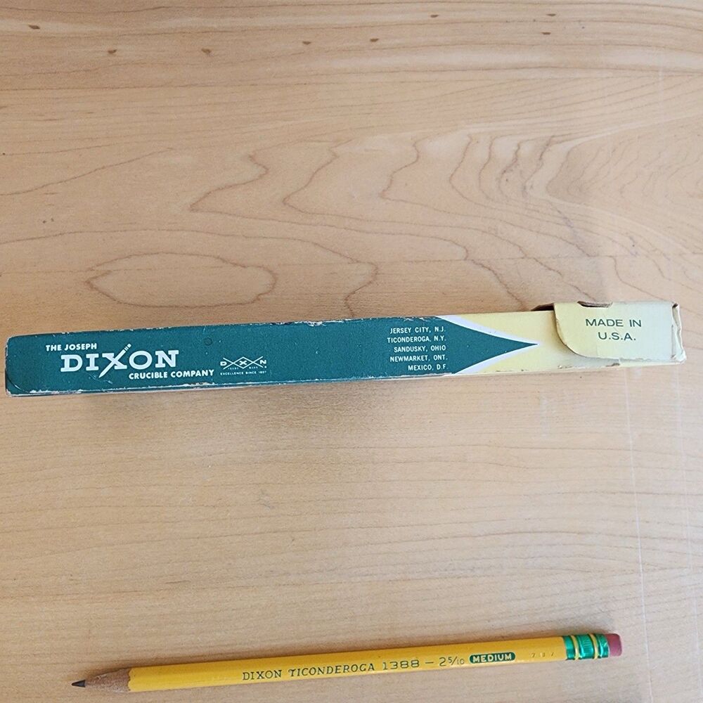 Vintage Dixon Ticonderoga 1388 #2 Soft Pencils Ethan Allen Box 4 NOS +1 Bonus - Picture 5 of 6
